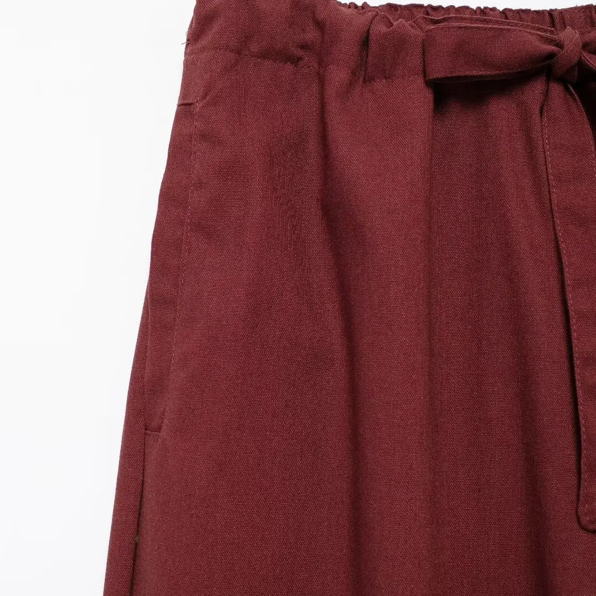 High-Waist-Hose mit elastischem Bund und Fronttaschen, weit geschnitten