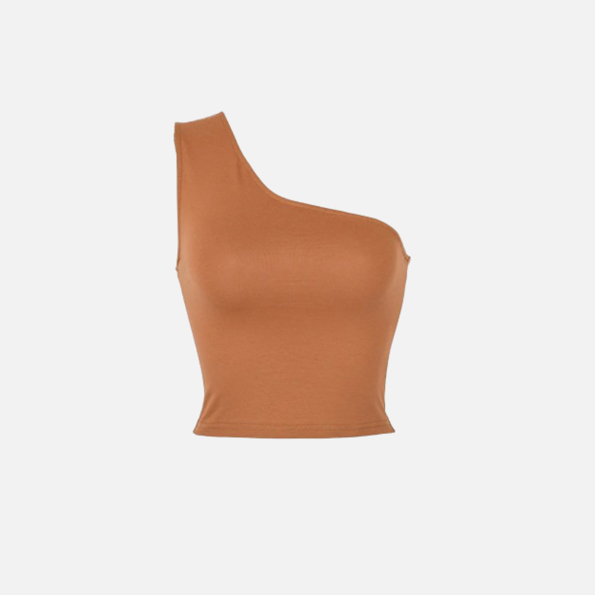 Einfärbiges One-Shoulder-Top