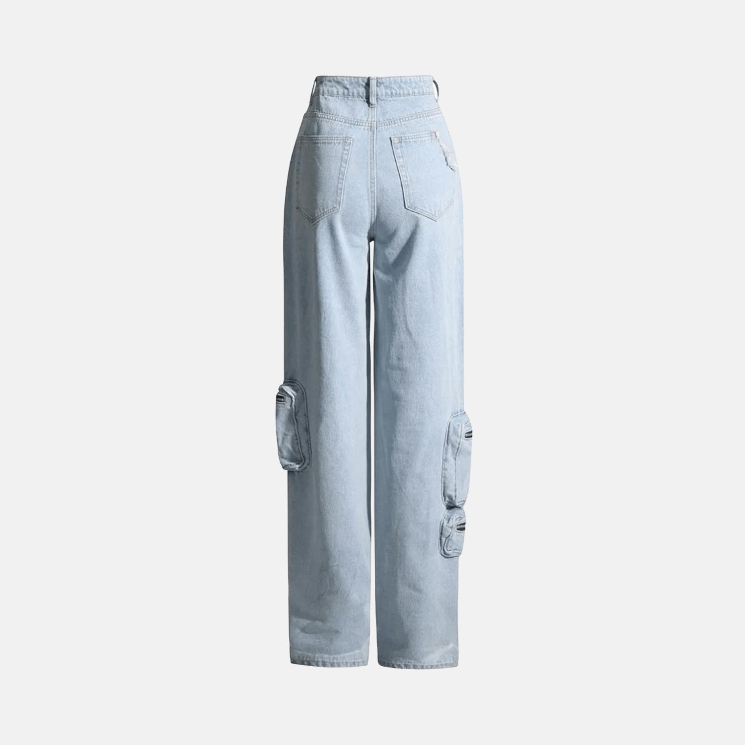 High-Waist-Cargo-Jeans mit funktionalen Taschen