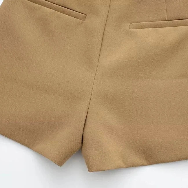 High-Waist-Shortsrock mit Frontüberlagerung