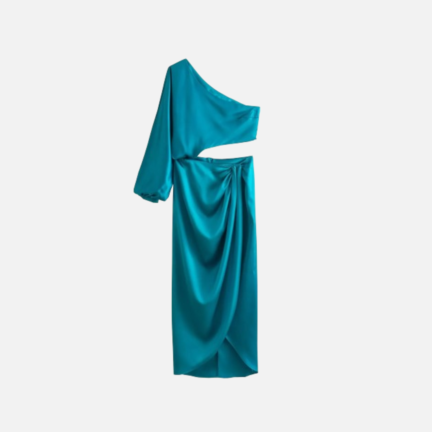 Asymmetrisches Midikleid mit One-Shoulder-Design und Schlitz