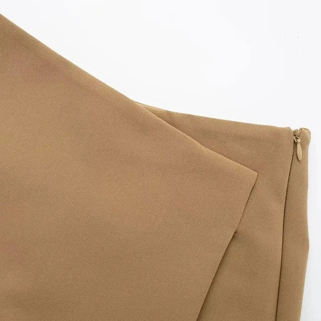 High-Waist-Shortsrock mit Frontüberlagerung