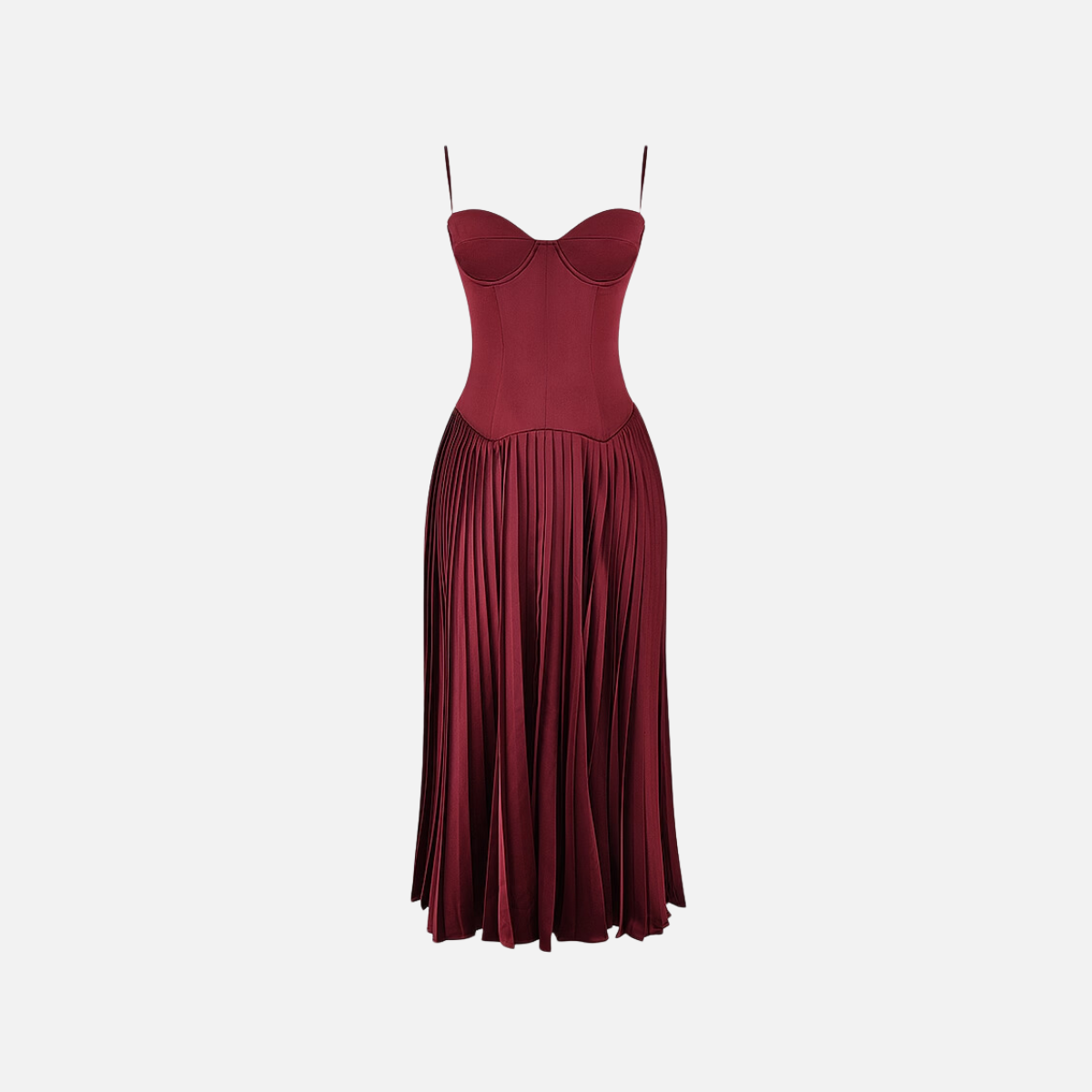 Elegantes Satin-Stretch-Kleid mit Bügelcups und Korsett-Taille